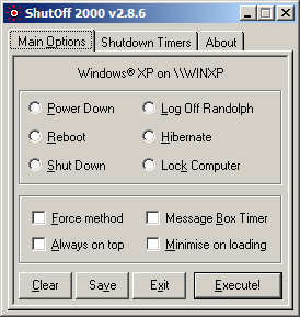 ShutOff 2000 - Screen 1